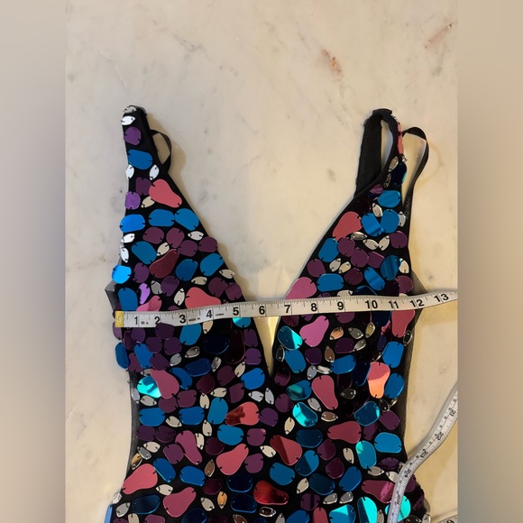 Jovani Jeweled Romper / Size 0 / Teal - Fucsia- Pink - Silver- Black - Picture 13 of 14